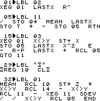 HP-41 Curve Fitting, YXR, XYR, and OR. Image source: ./LR3K-41.png